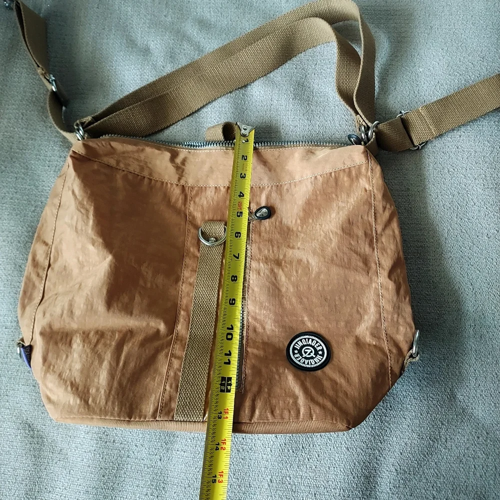 Jinqiaoer Casual Tan Nylon Double Strap Crossbody Or Shoulder Bag